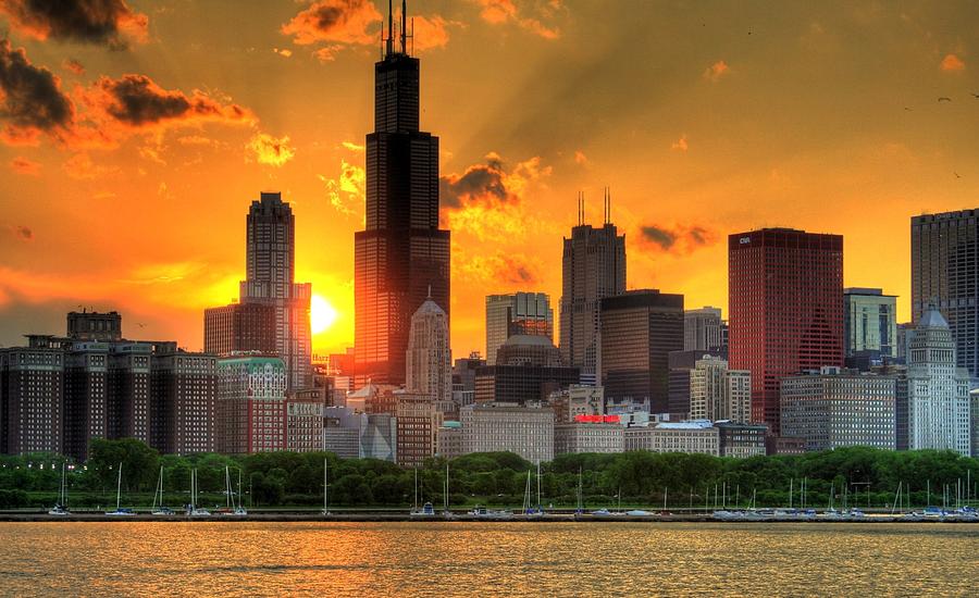 Chicago Sunset View